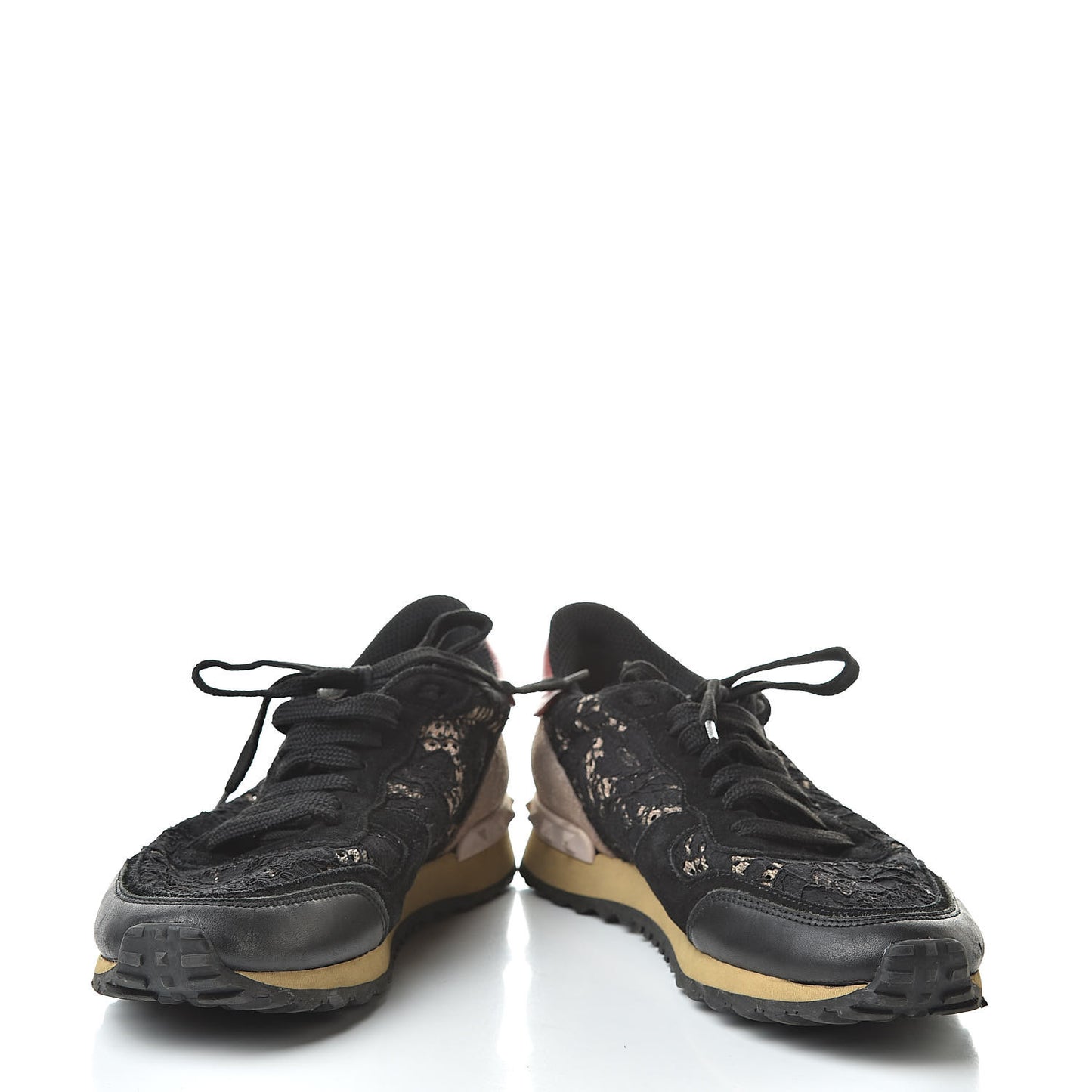 Macrame Lace Suede Womens Rockrunner Sneakers 38 Black