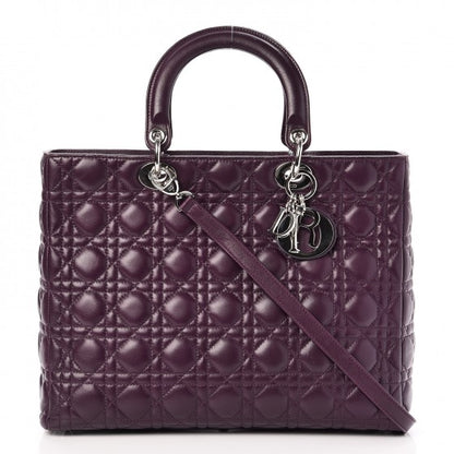 Christian Dior Lambskin Cannage Large Lady Dior Purple 1 of 34