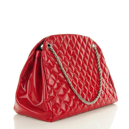 Chanel Patent Quilted Large Just Mademoiselle Bowling Bag Red 3 of 7