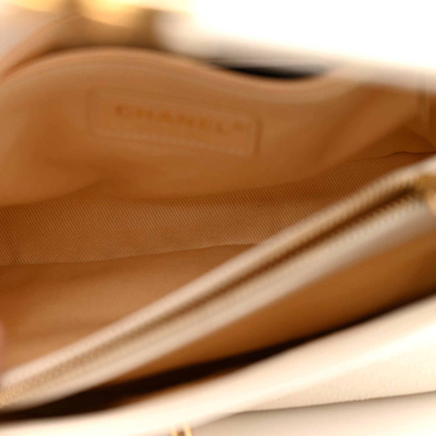 Grained Calfskin Small Stitched Flap White