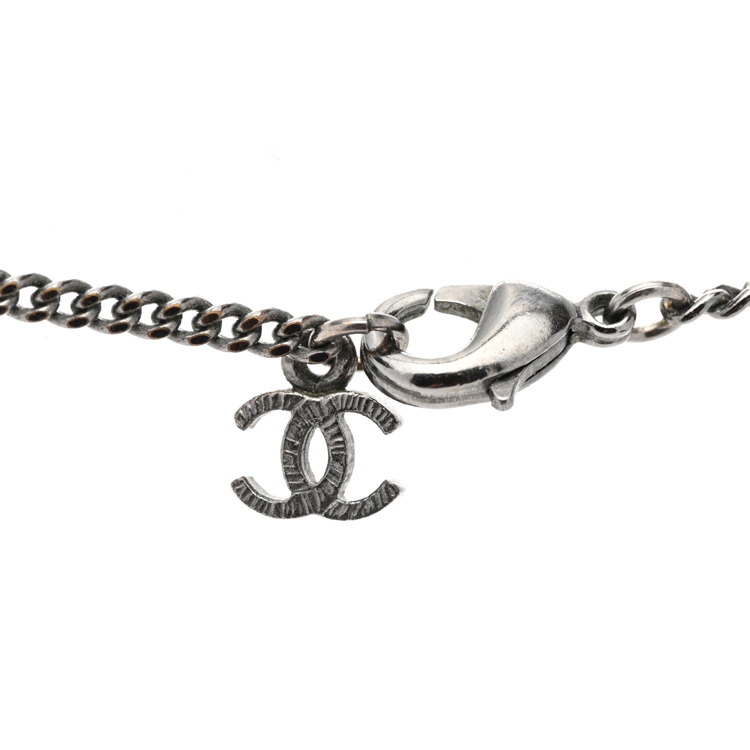 Chanel Crystal Cross Medallion Necklace Ruthenium Black 5 of 7