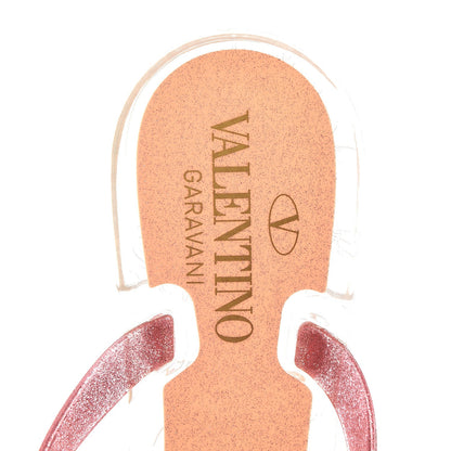 Valentino Garavani PVC Jelly Glitter Rockstud Bow Thong Sandals 37 Pink 7 of 8