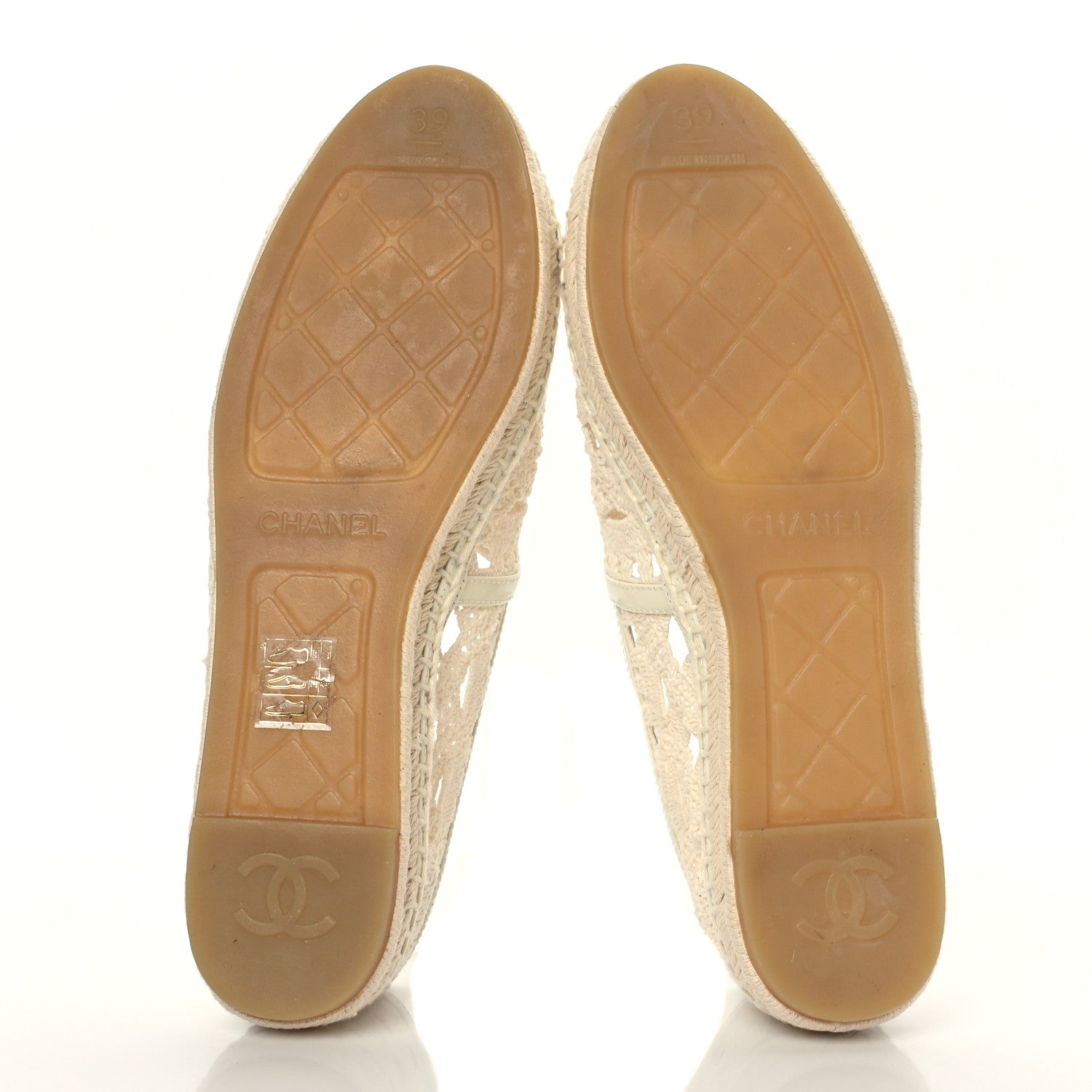 Chanel Macrame Patent CC Espadrilles 39 Beige Ivory 5 of 8