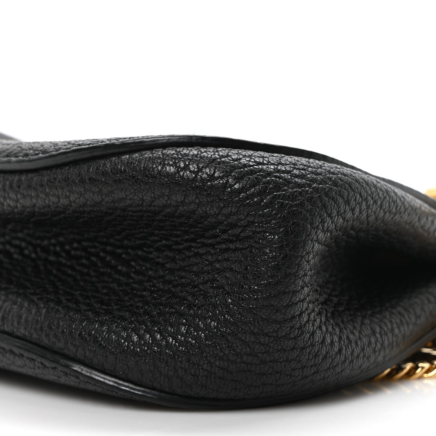 Grained Lambskin Nano Drew Shoulder Bag Black