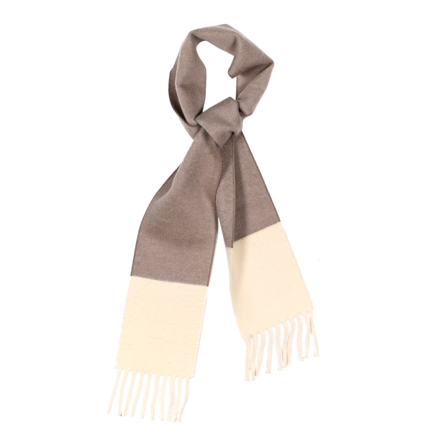 Hermes Cashmere Allumette Muffler Etoupe Ivory 1 of 3