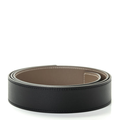 Hermes Swift Epsom 32mm Belt Strap Black Etoupe 3 of 8