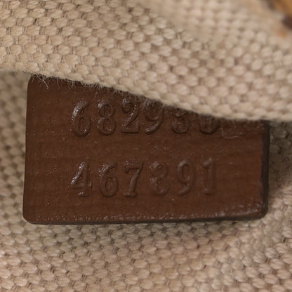 Gucci GG Supreme Monogram Textured Calfskin Retro Interlocking G Belt Bag Beige Ebony Brown Sugar 7 of 11