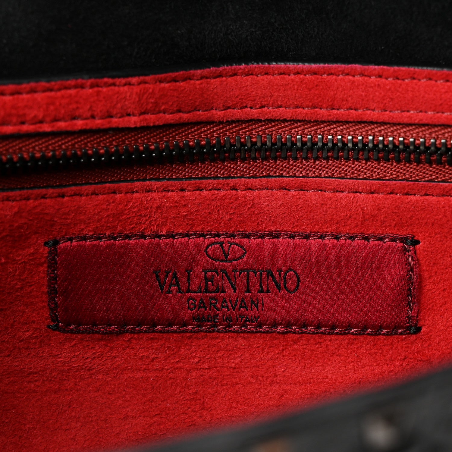 Valentino Garavani Craquele Nappa Rockstud Spike Wallet on Chain Black 6 of 10