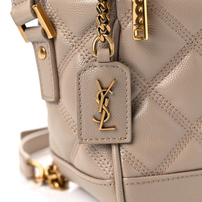 Saint Laurent Grain de Poudre Quilted 80's Vanity Bag Dark Beige 9 of 10