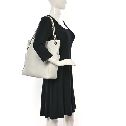 Chanel Caviar Stitched CC Pocket Tote White 2 of 11
