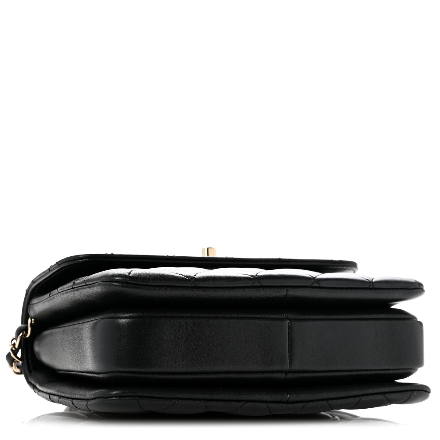 Lambskin Quilted Small Trendy CC Dual Handle Flap Bag Black