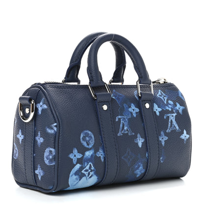 Louis Vuitton Monogram Ink Watercolor Keepall XS Blue 3 of 8