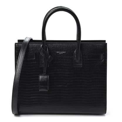 Saint Laurent Lizard Embossed Calfskin Baby Sac De Jour Black 1 of 8
