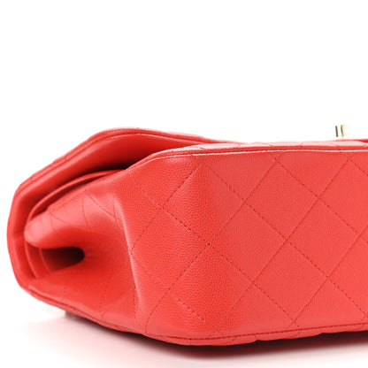 Chanel Caviar Quilted Jumbo Double Flap Red 10 of 12
