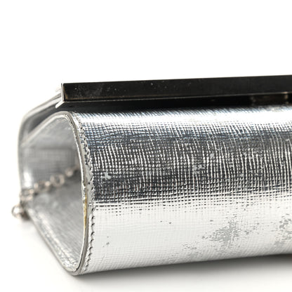 Fendi Vitello Mirror Elite Bi-Color Mini Rush Clutch Argento Champagne 9 of 13