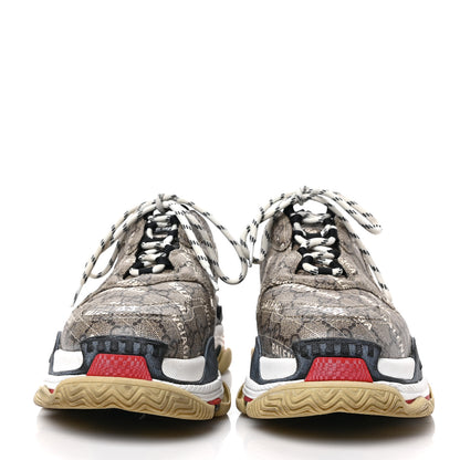 Balenciaga X GUCCI GG Supreme Monogram Allover Logo Mens Triple S Sneakers 43 Beige Ebony Mystic White 2 of 6