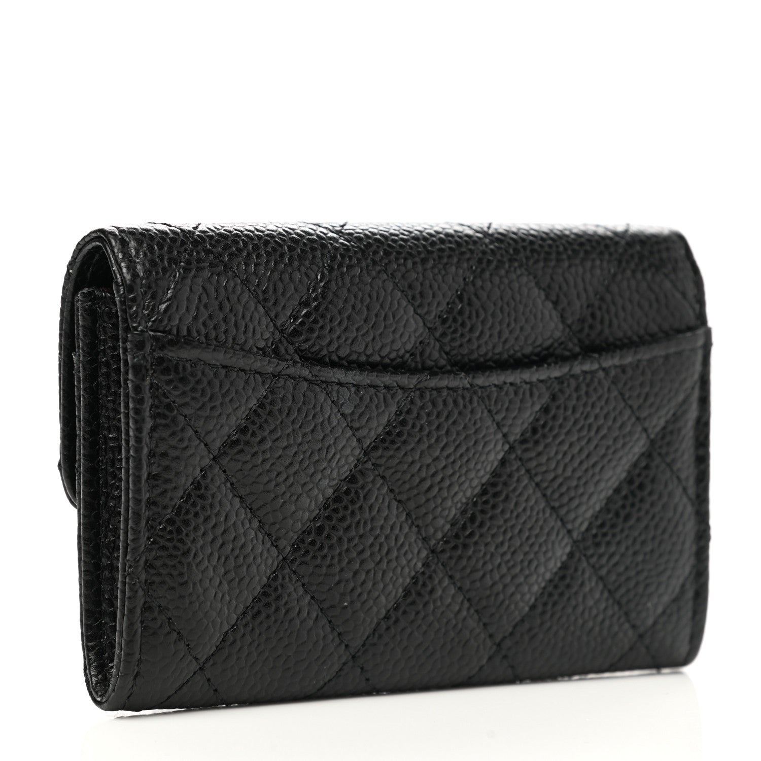 Chanel Caviar Quilted Flap Card Holder Wallet Black 3 of 9