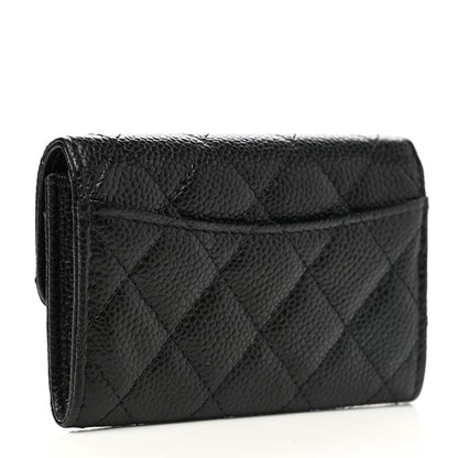 Chanel Caviar Quilted Flap Card Holder Wallet Black 3 of 9