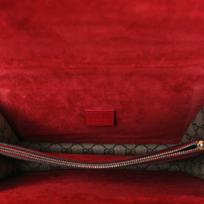 Gucci GG Supreme Monogram Suede Small Dionysus Shoulder Bag Beige Ebony Vulcanic Red 6 of 10