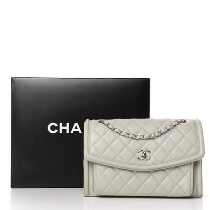 Chanel Lambskin Quilted Large Geometric Flap Grey 14 of 14