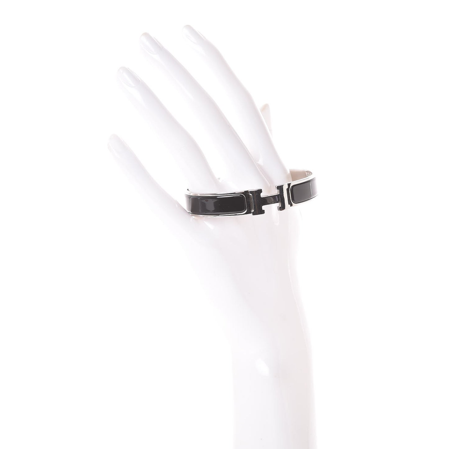 Enamel Narrow Clic Clac H Bracelet GM Black