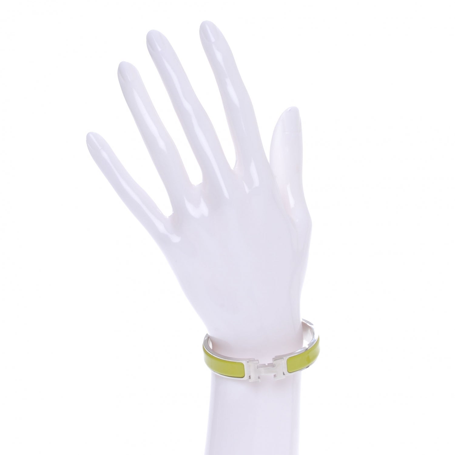 Hermes Narrow Enamel Clic Clac H Bracelet PM Chartreuse 2 of 5
