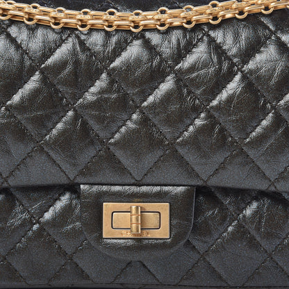 Chanel Glittered Aged Calfskin Quilted 2.55 Reissue 225 Flap Blue 8 of 10