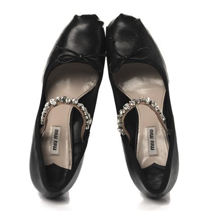 Miu Miu Nappa Ruched Pumps Black 41 Black 2 of 9