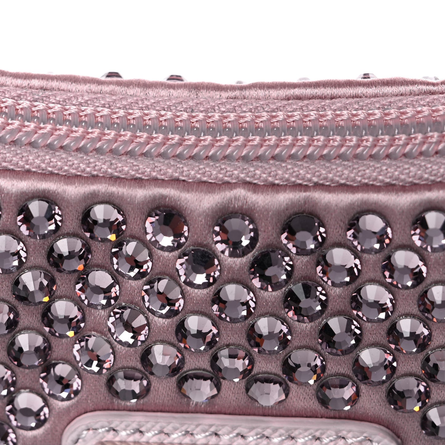 Satin Crystal Mini Re-Edition 2000 Bag Alabastro