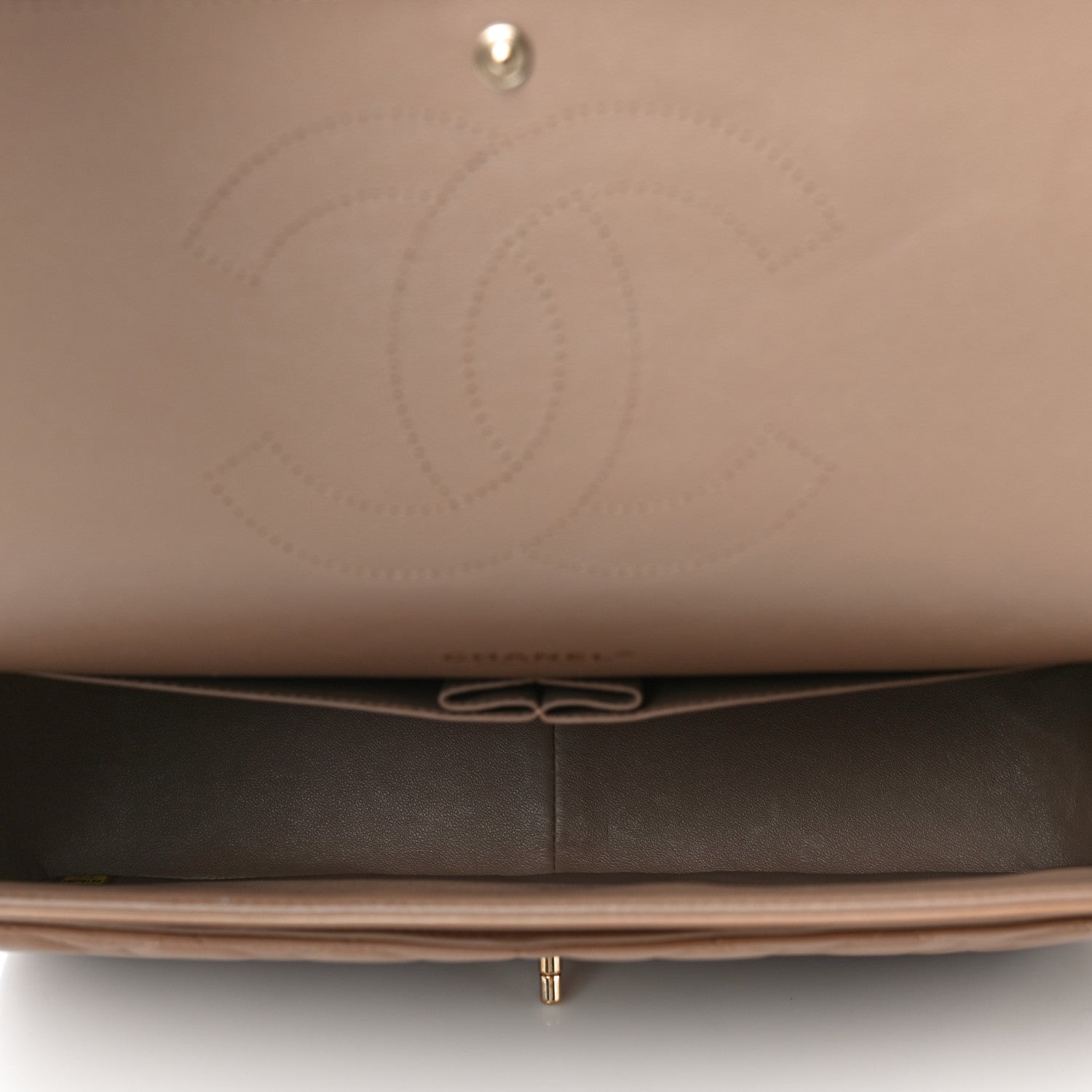 Chanel Lambskin Quilted Maxi Double Flap Beige 4 of 11