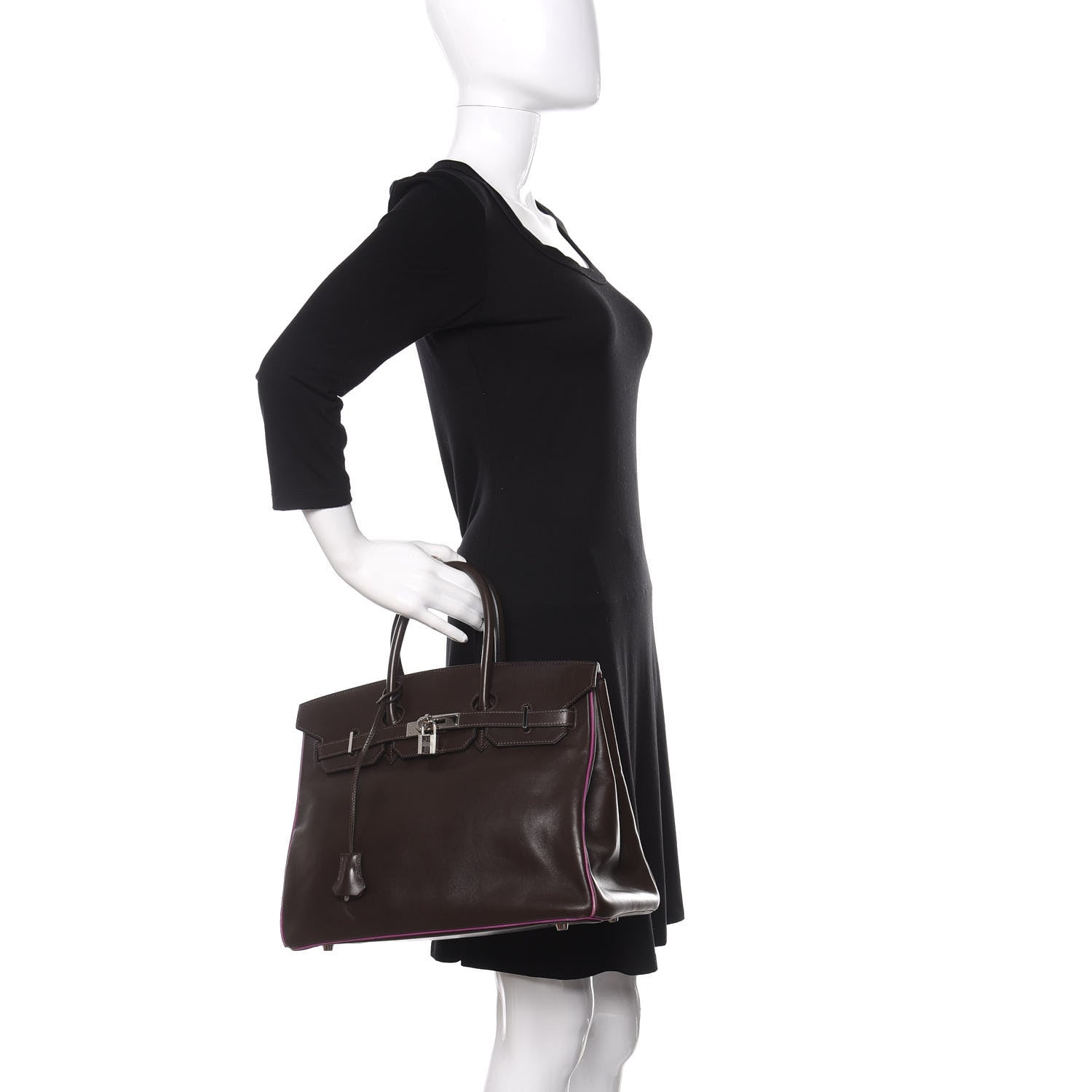 Hermes Box Bi-Color Birkin 35 Raisin Cyclamen 2 of 10