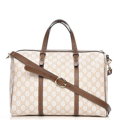Gucci GG Supreme Monogram Calfskin Medium Nice Boston New Mystic White Beige Brown 1 of 8