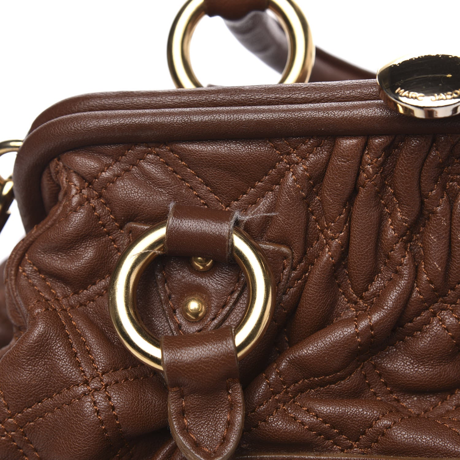 Marc Jacobs Calfskin Quilted Stam Brown 15 of 18