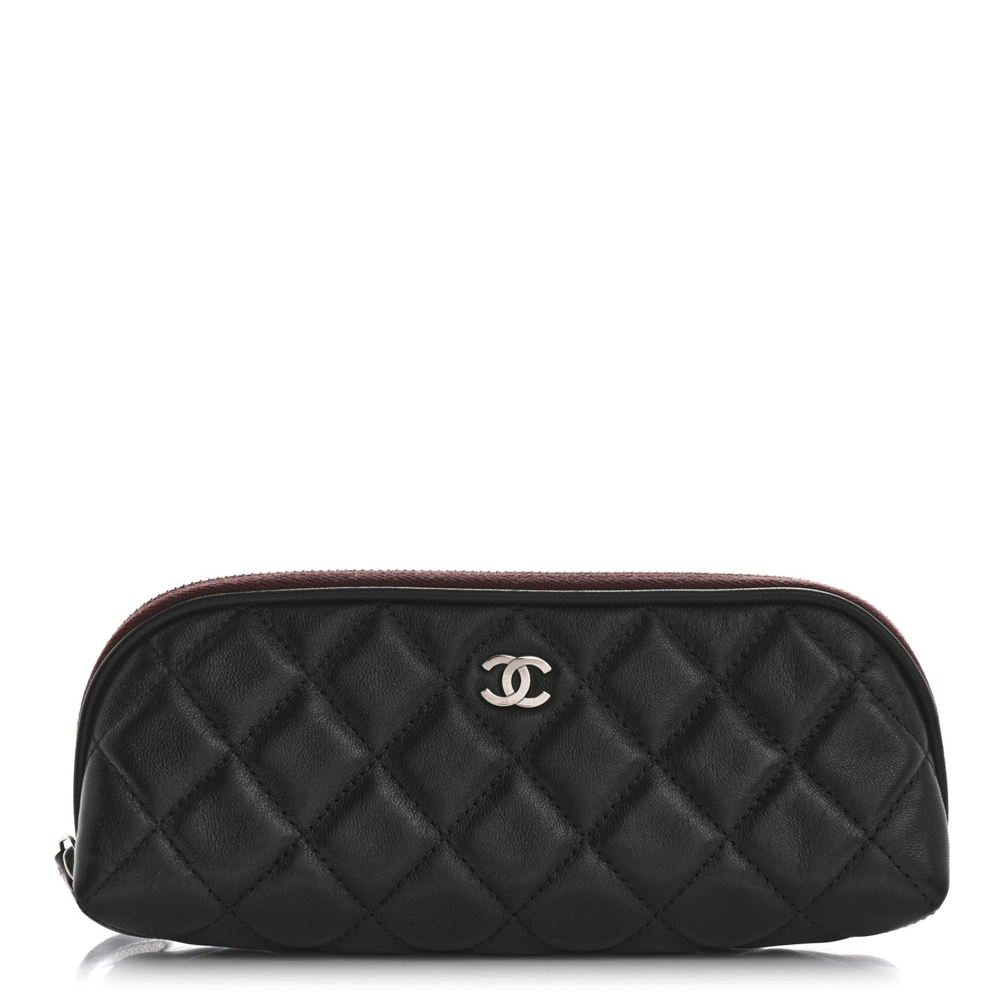 Lambskin Quilted Cosmetic Case Black
