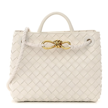 Bottega Veneta Nappa Intrecciato Small Andiamo Shoulder Bag White 1 of 10