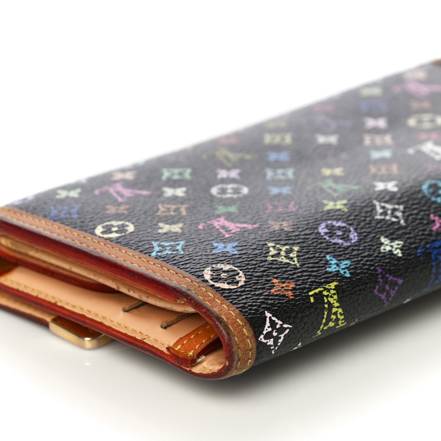 Louis Vuitton Monogram Multicolor Porte Tresor International Wallet Black 8 of 38