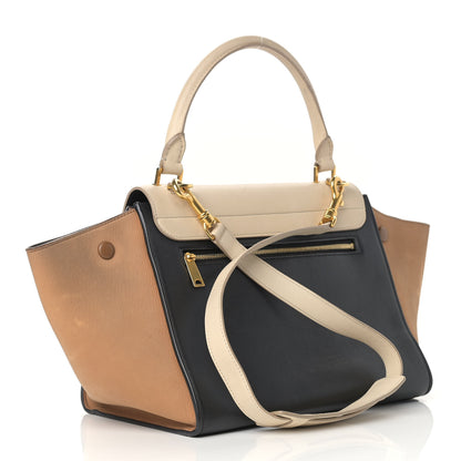 Celine Smooth Calfskin Suede Small Tri-Color Trapeze White 3 of 18