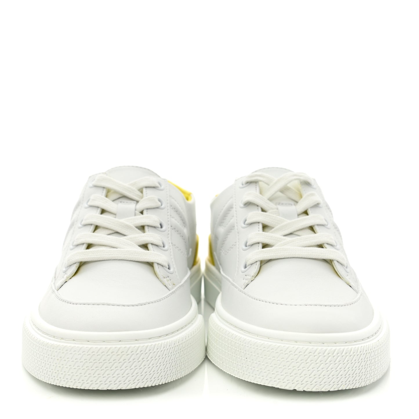 Matte Niloticus Crocodile Calfskin Deep Sneakers 36.5 White Jaune Flash