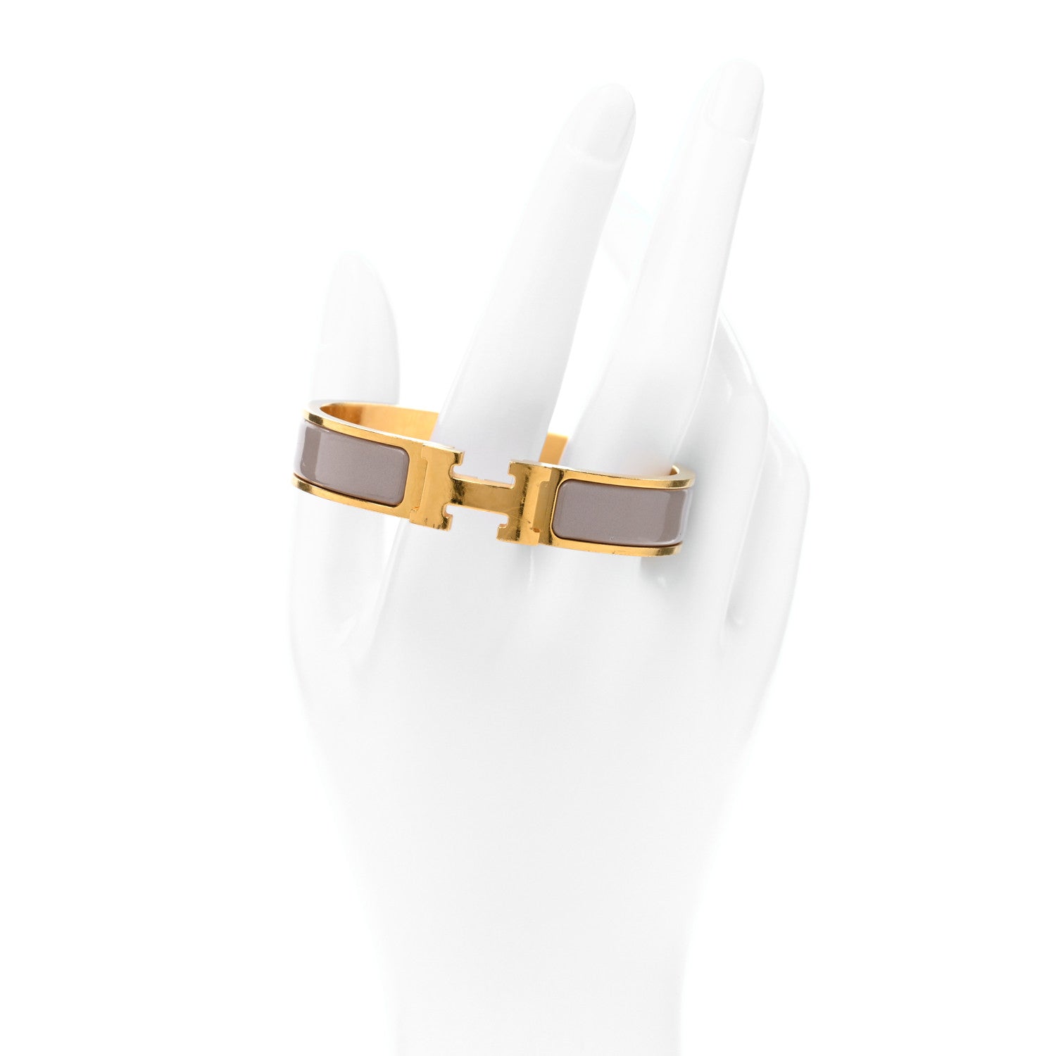 Hermes Enamel Narrow Clic Clac H Bracelet PM Marron Glace 2 of 4