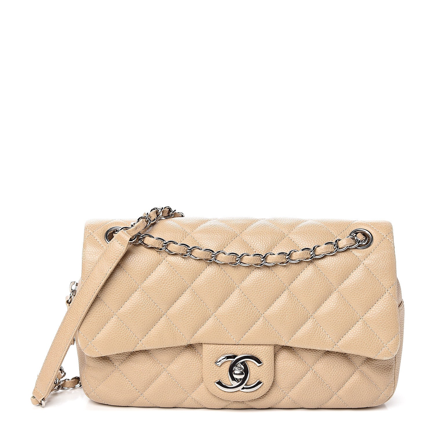 Chanel Caviar Quilted Medium Easy Flap Beige 1 of 9