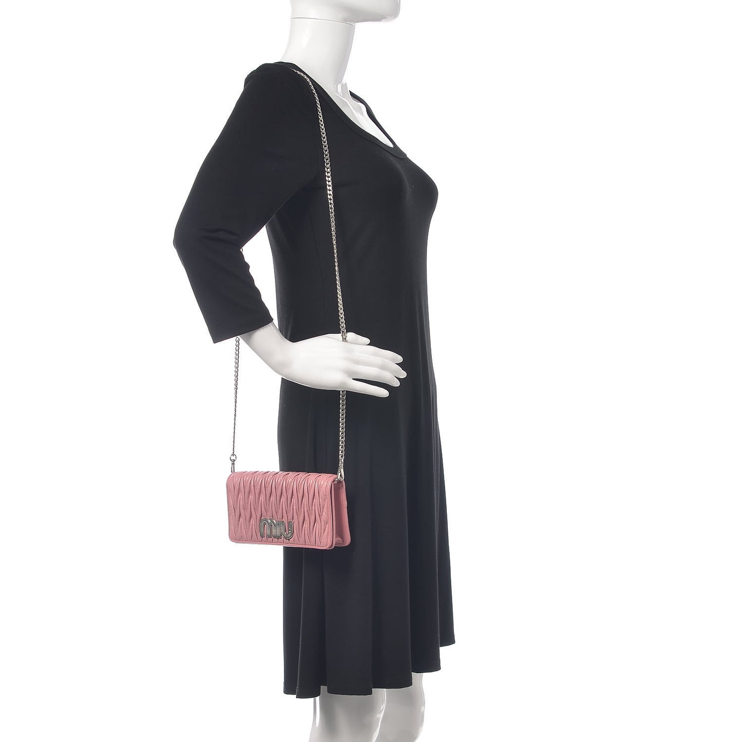 Nappa Matelasse Wallet On Chain Rosa