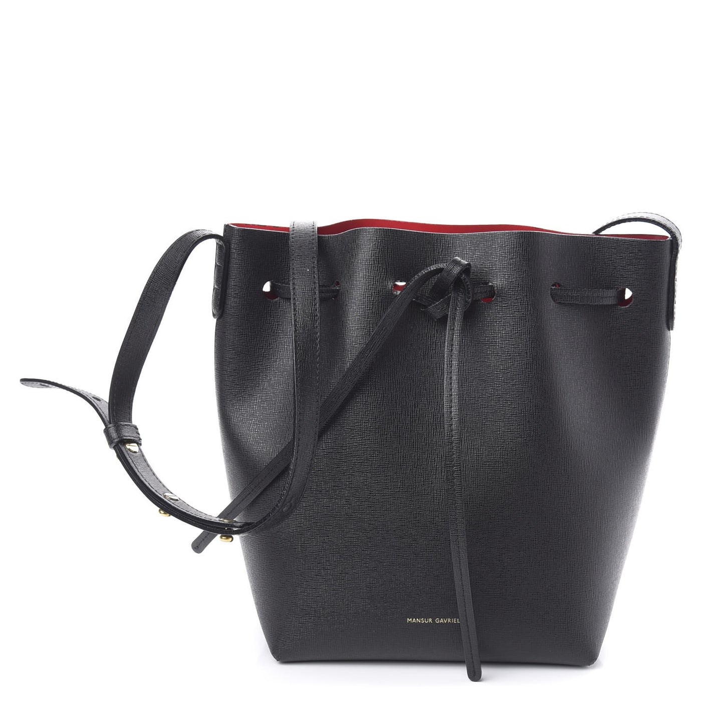 Saffiano Mini Bucket Bag Black Flamma