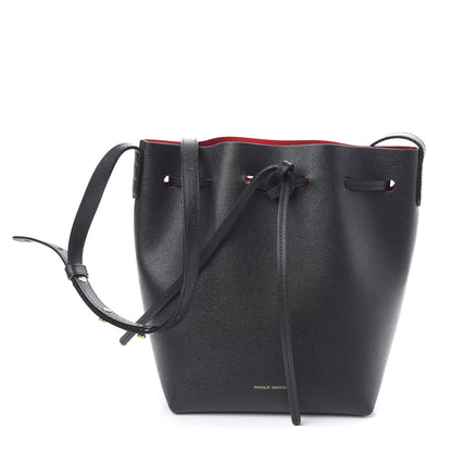 Mansur Gavriel Saffiano Mini Bucket Bag Black Flamma 1 of 16