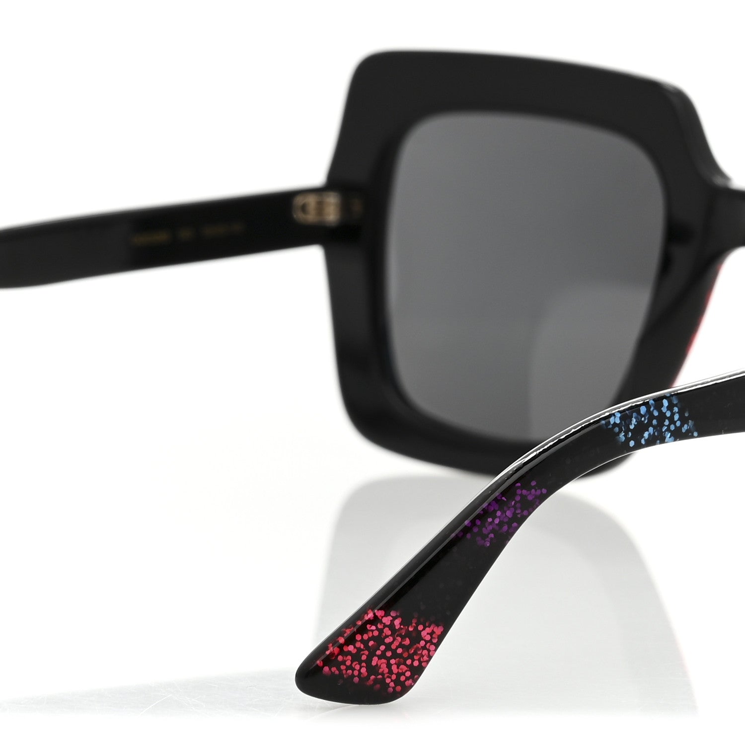 Gucci Acetate Oversize Stripe Sunglasses GG0328S Black Multi 4 of 7