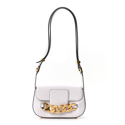 Valentino Garavani Calfskin Small Vlogo Chain Shoulder Bag Optic White 1 of 9