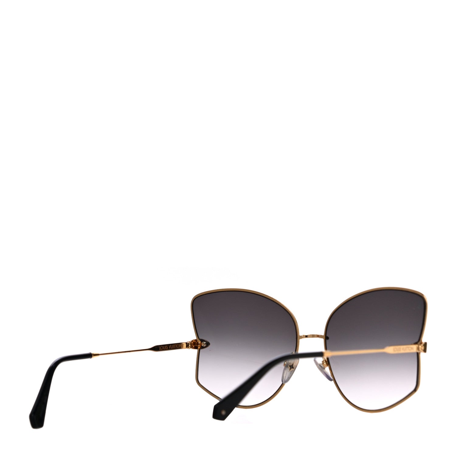 Louis Vuitton Metal Les Amants du Pont Neuf Sunglasses Z1384W Gold Black 3 of 6