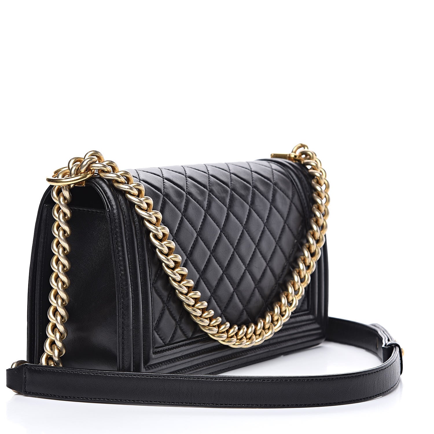 Chanel Lambskin Quilted Medium Boy Flap Black 3 of 16
