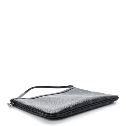 MCM Visetos Liz Shopper Tote Pouch Black 4 of 8