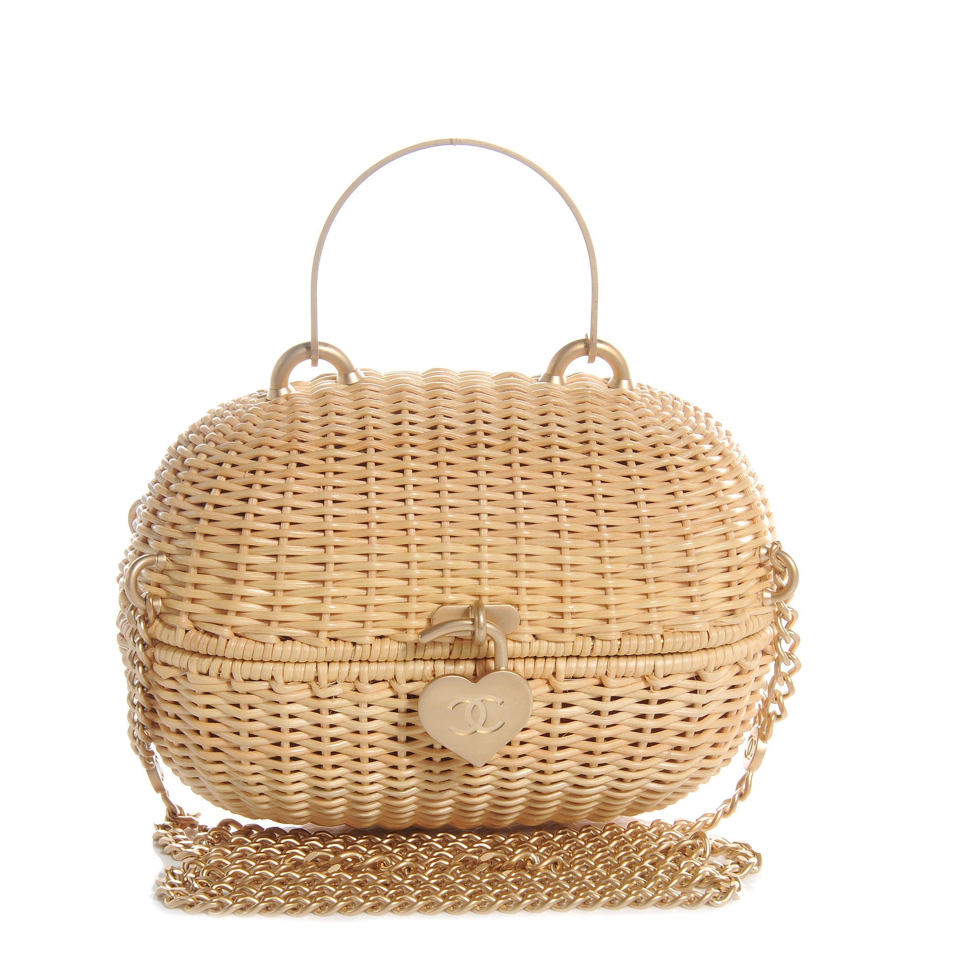 Chanel Rattan Heart Basket Shoulder Bag 1 of 7