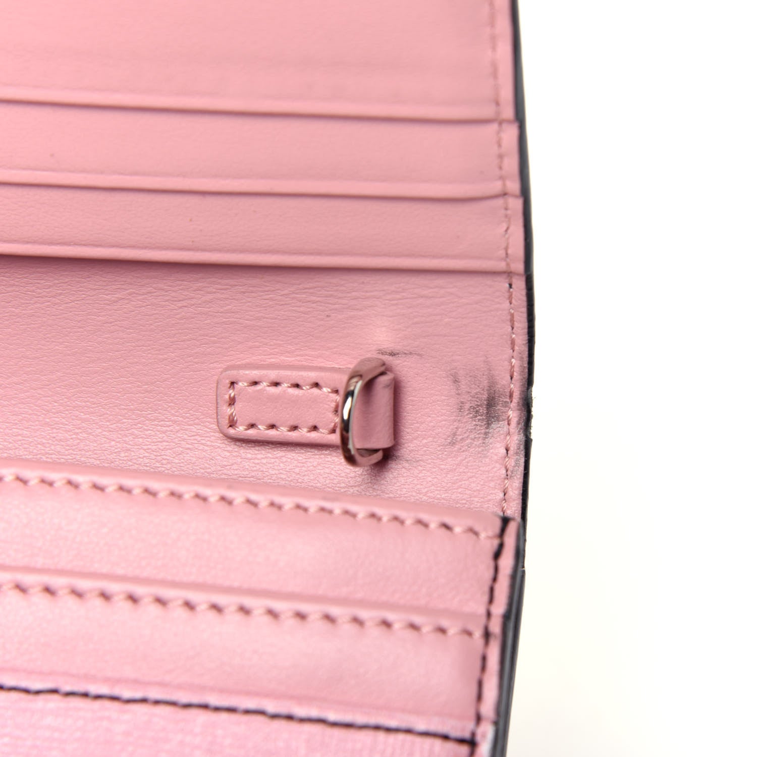 Fendi Vitello Elite Century Hypnoteyes Studded Continental Wallet On Chain Bubblegum Multicolor 12 of 13